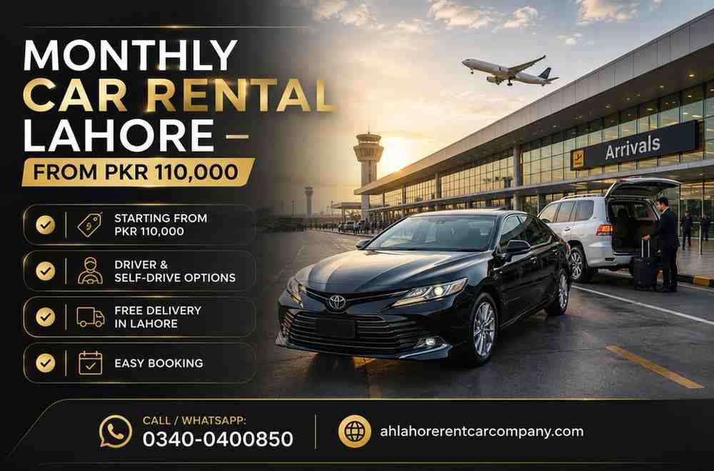 Monthly rent a car lahore
